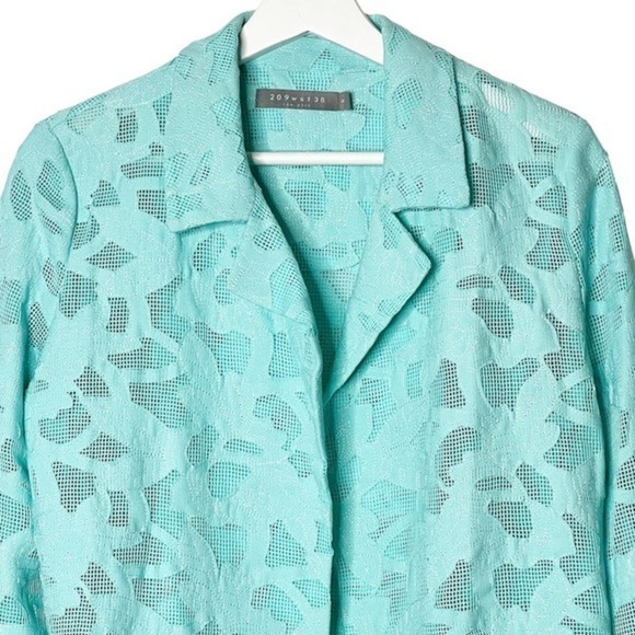 209 Wst 38 Aqua Mesh Cutout Jacket Size 6 - Picture 3 of 11